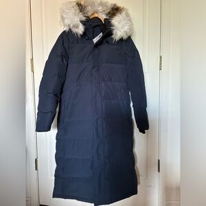 NWT ARITZIA Tna The Powder Parka long waterproof down parka jacket Coat navy S
